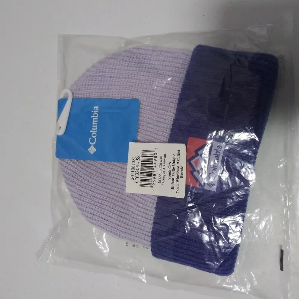 Columbia Youth Whirlibird Cuffed Beanie  Purple and Lavender Beanie Size OS